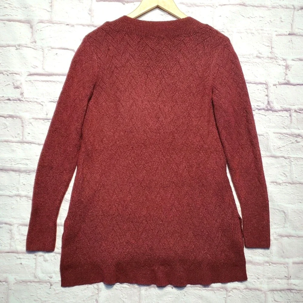 Chicos Sweater Womens Small Red Wool Blend Soft Cozy Warm Holiday Outfit Casual‎